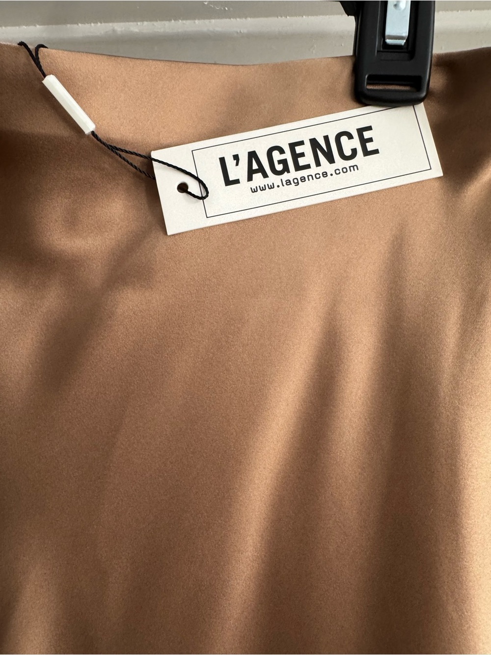 L'AGENCE Women's Silk Slip Skirt — Camel - Picture 6 of 6
